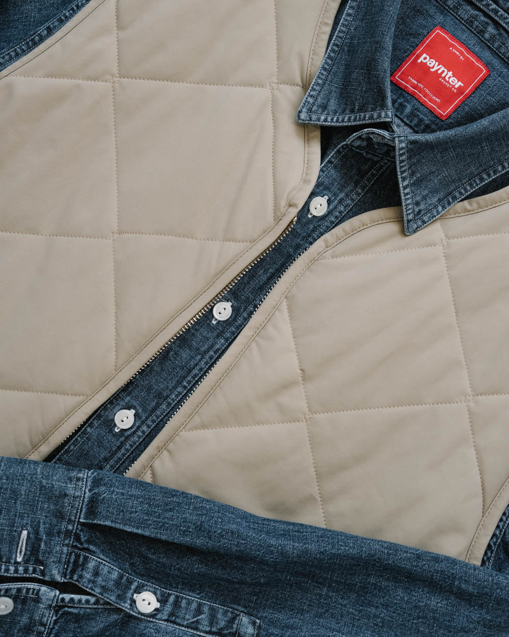 Gallery images of the MEN'S CLASSIC BEIGE QUILTED VEST