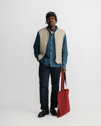 main MEN'S CLASSIC BEIGE QUILTED VEST