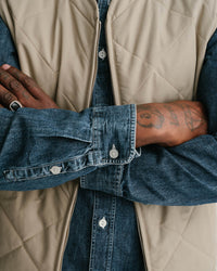 main MEN'S CLASSIC BEIGE QUILTED VEST