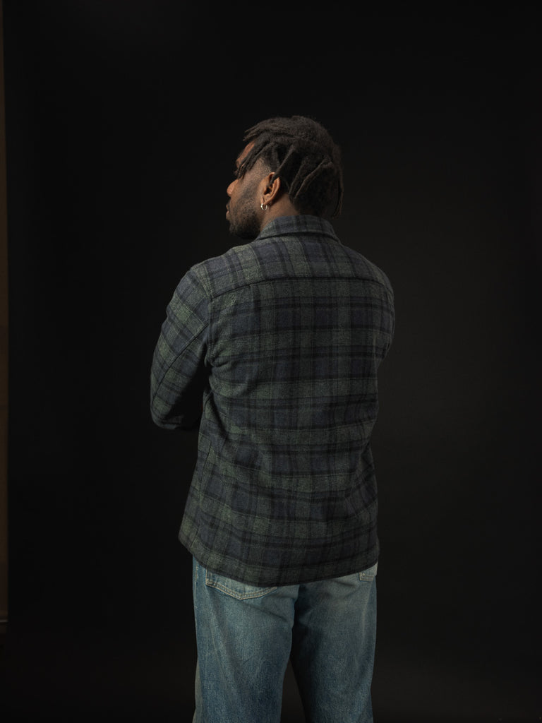 main MEN'S NAVY CHECK EASY SHIRT