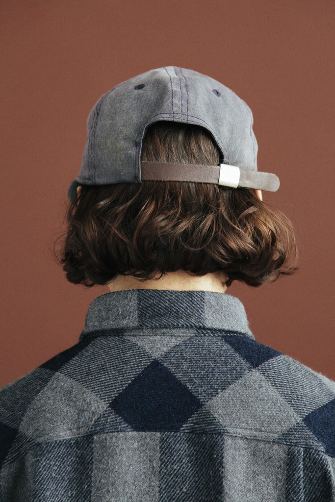 main Women’s Japanese Indigo Check Flannel Shirt (Grey)