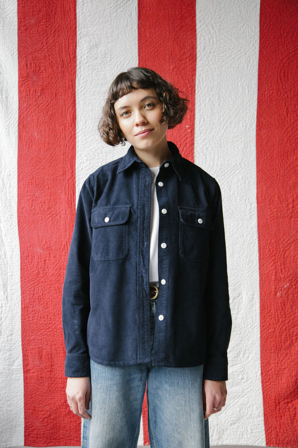 Women’s French Corduroy Workshirt - French Navy