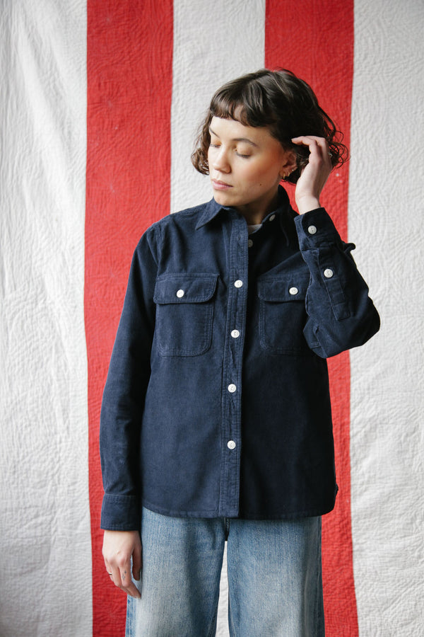 Women’s French Corduroy Workshirt - French Navy