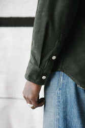 main Men’s French Corduroy Workshirt - Pine Green