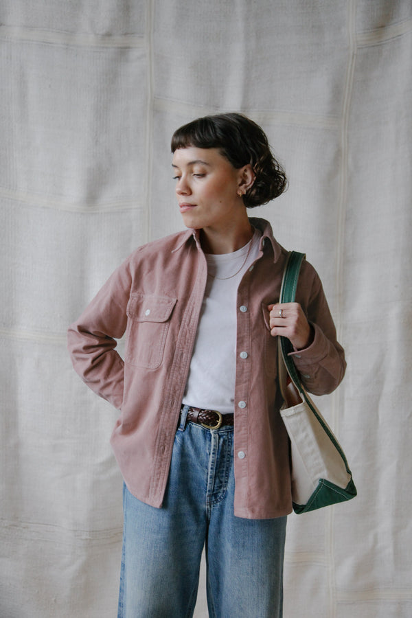 Women’s French Corduroy Workshirt - Smokey Pink