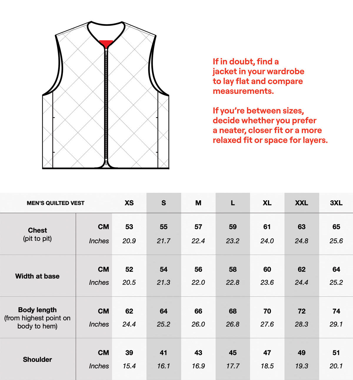 sizing chart