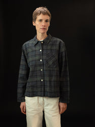 main WOMEN'S NAVY CHECK EASY SHIRT