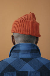 main Men’s Japanese Indigo Check Flannel Shirt (Blue)
