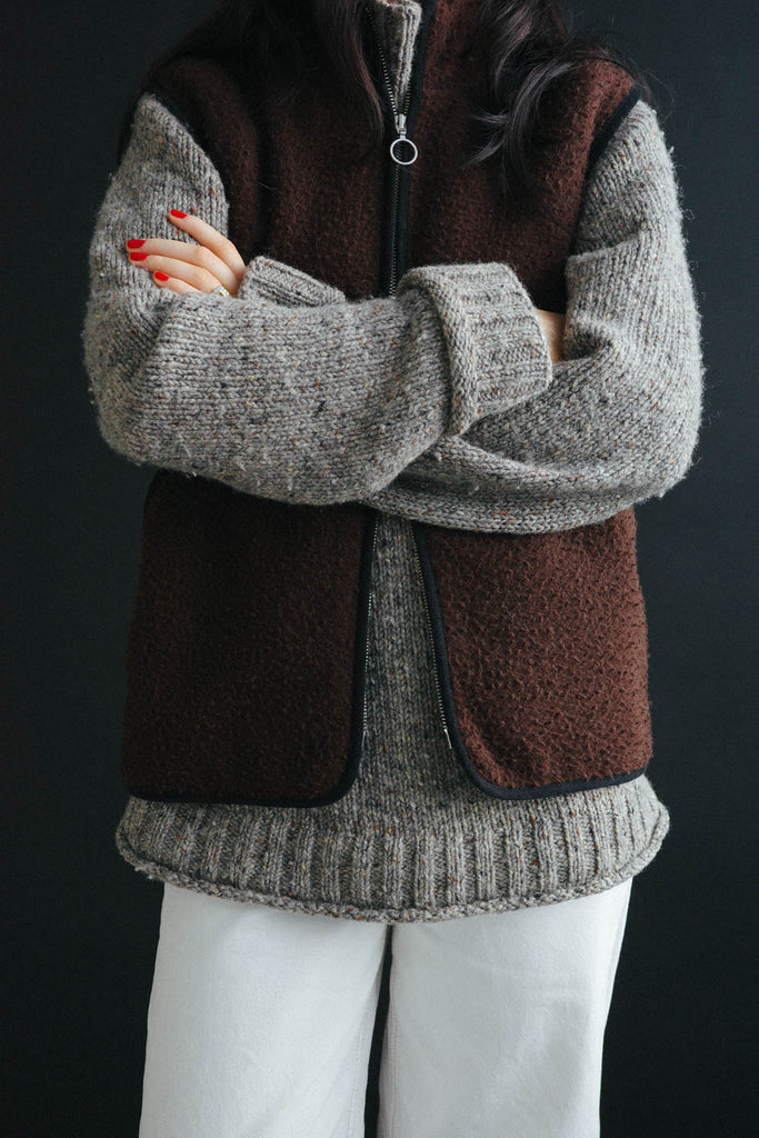 main THE CASENTINO BLANKET VEST - BROWN