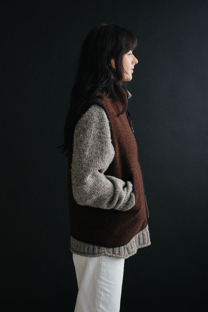 main THE CASENTINO BLANKET VEST - BROWN