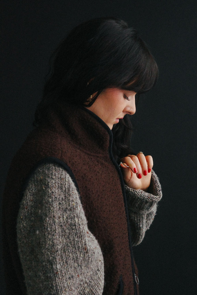 main THE CASENTINO BLANKET VEST - BROWN