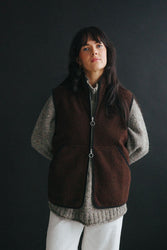 main THE CASENTINO BLANKET VEST - BROWN
