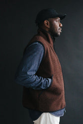main THE CASENTINO BLANKET VEST - BROWN