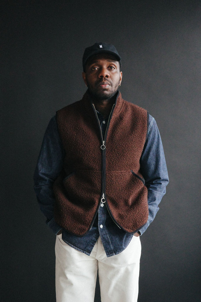 main THE CASENTINO BLANKET VEST - BROWN