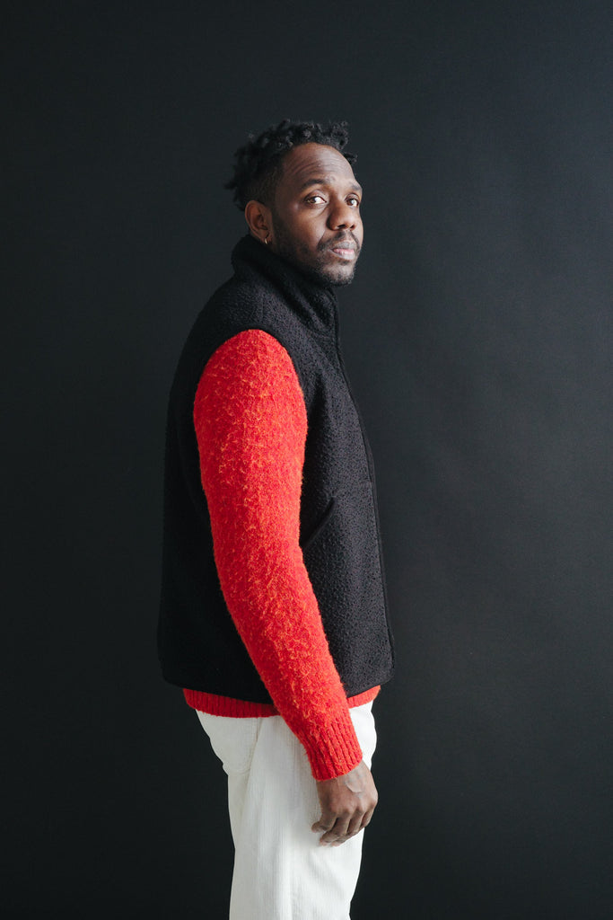 main THE CASENTINO BLANKET VEST - BLACK