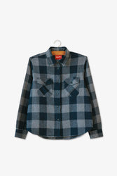 main Women’s Japanese Indigo Check Flannel Shirt (Grey)
