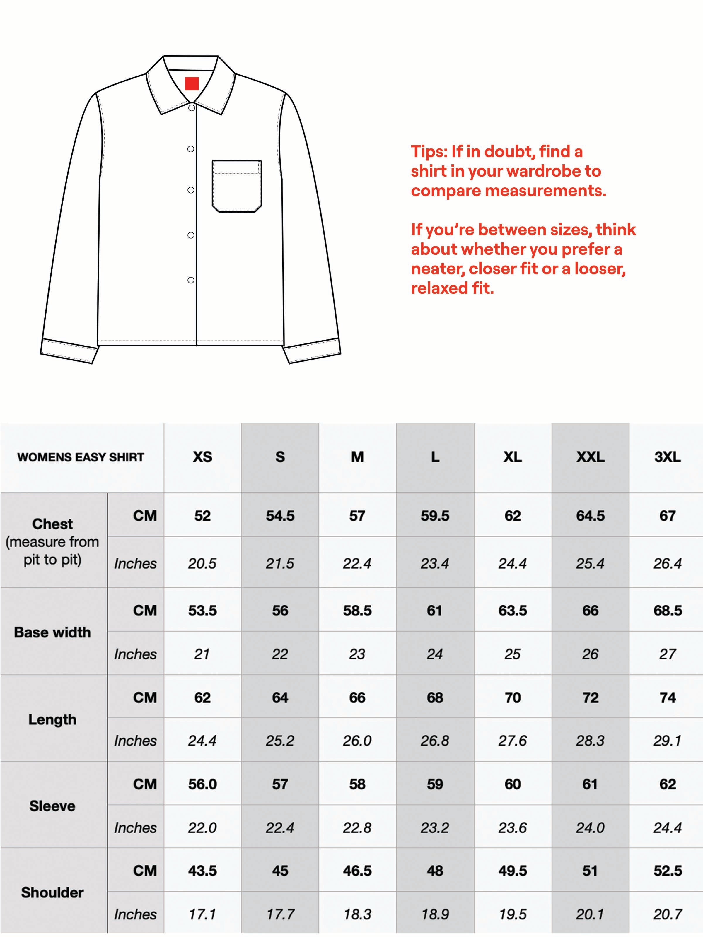 sizing chart