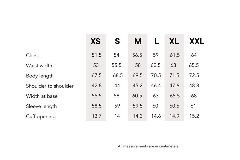 sizing chart
