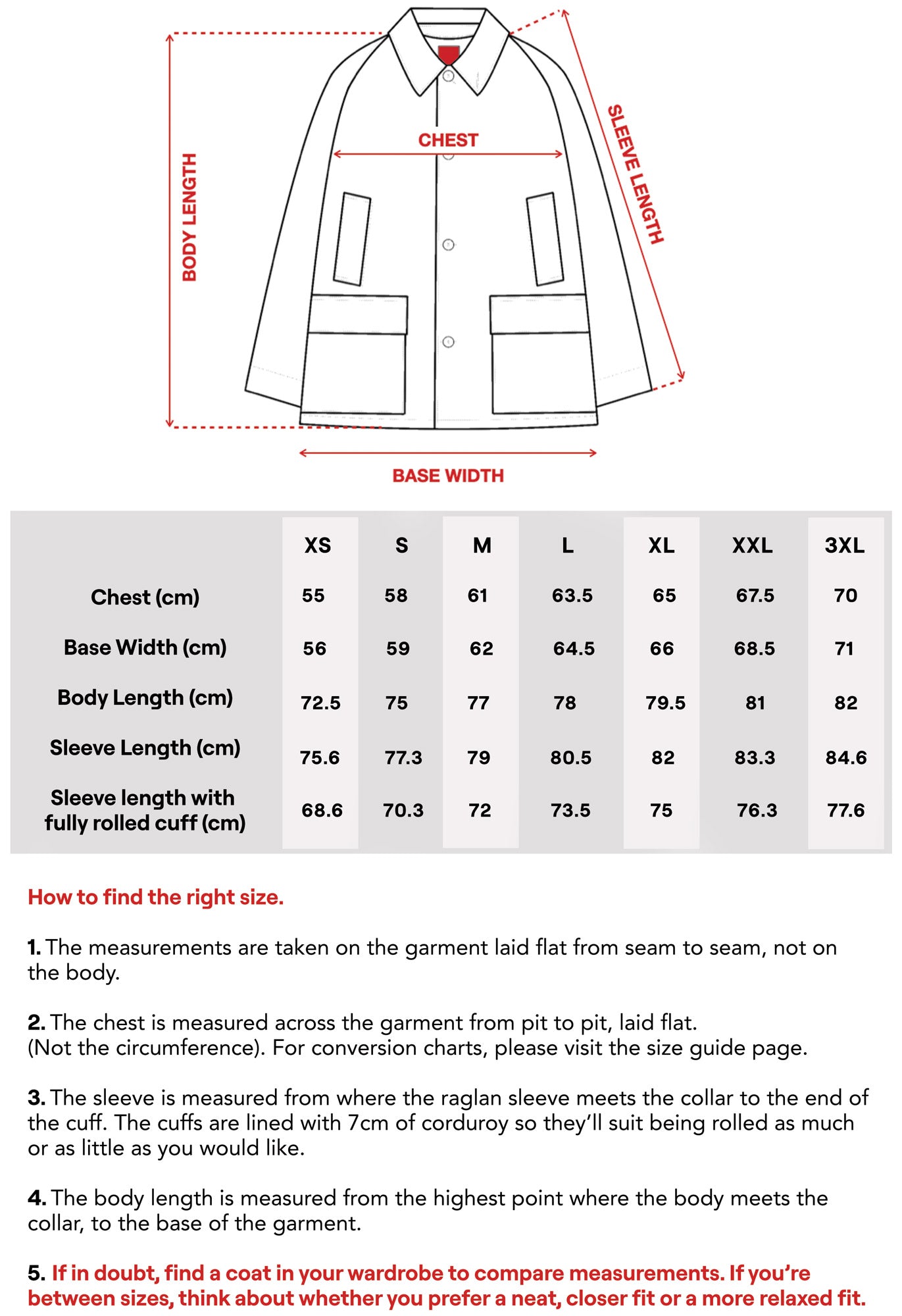 sizing chart